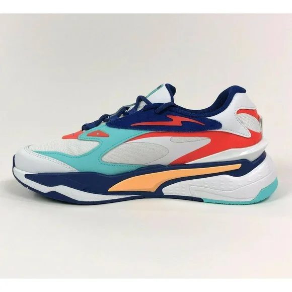 Puma RS-Fast CS Courtside Shoes Sneakers White Blue Athletic Casual 381454-01 - Picture 2 of 9